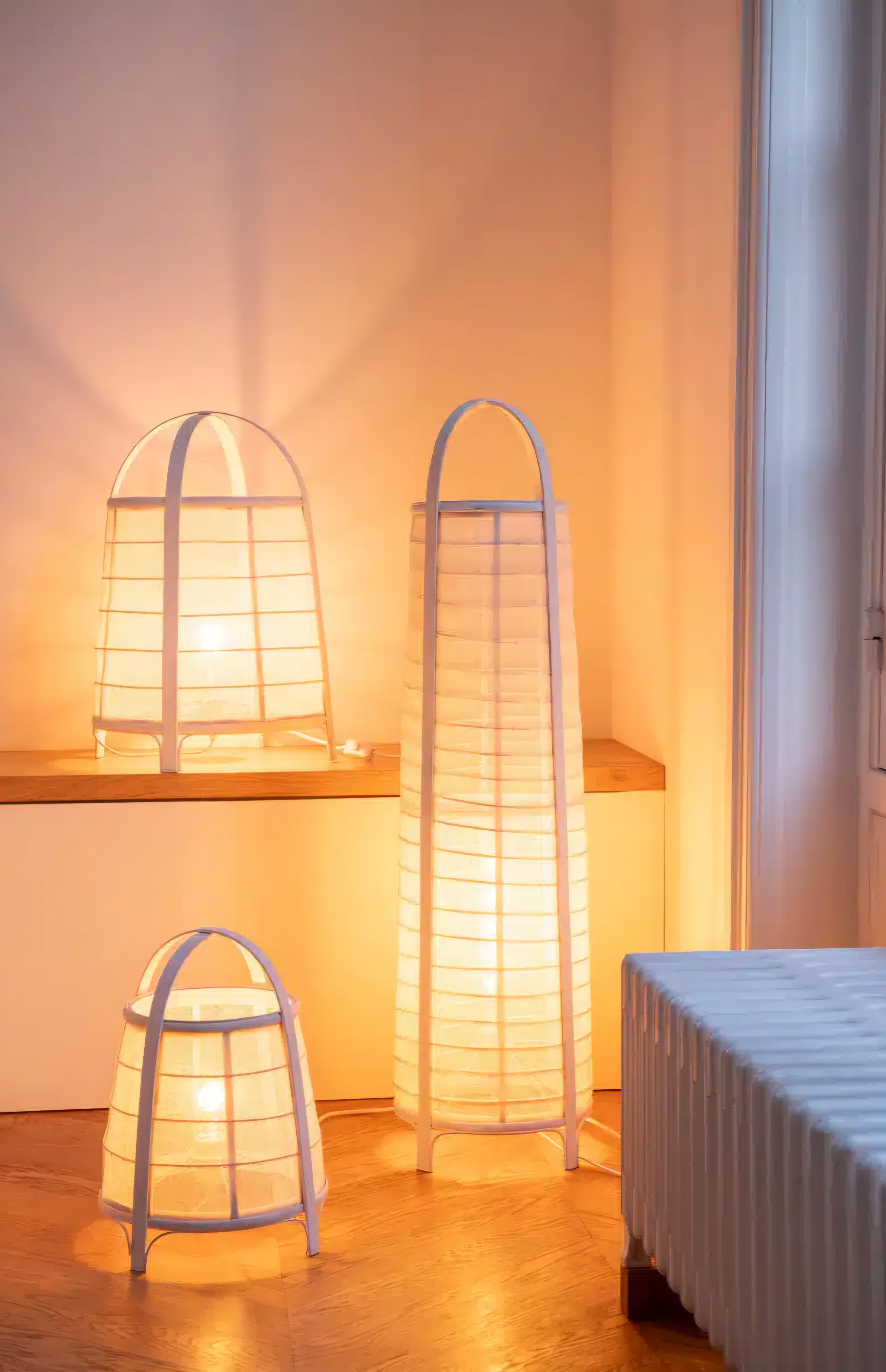 Lamp Rya Katoen/Bamboe Wit Small - Tafellamp - J-Line - livinglovely.nl