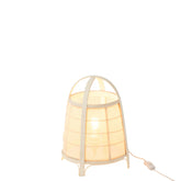 Lamp Rya Katoen/Bamboe Wit Small - Tafellamp - J-Line - livinglovely.nl