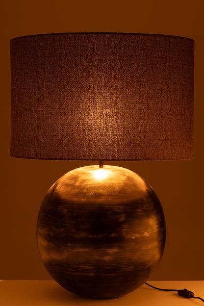 Lamp Schaal Metaal Zwart Large - Tafellamp - J-Line - livinglovely.nl