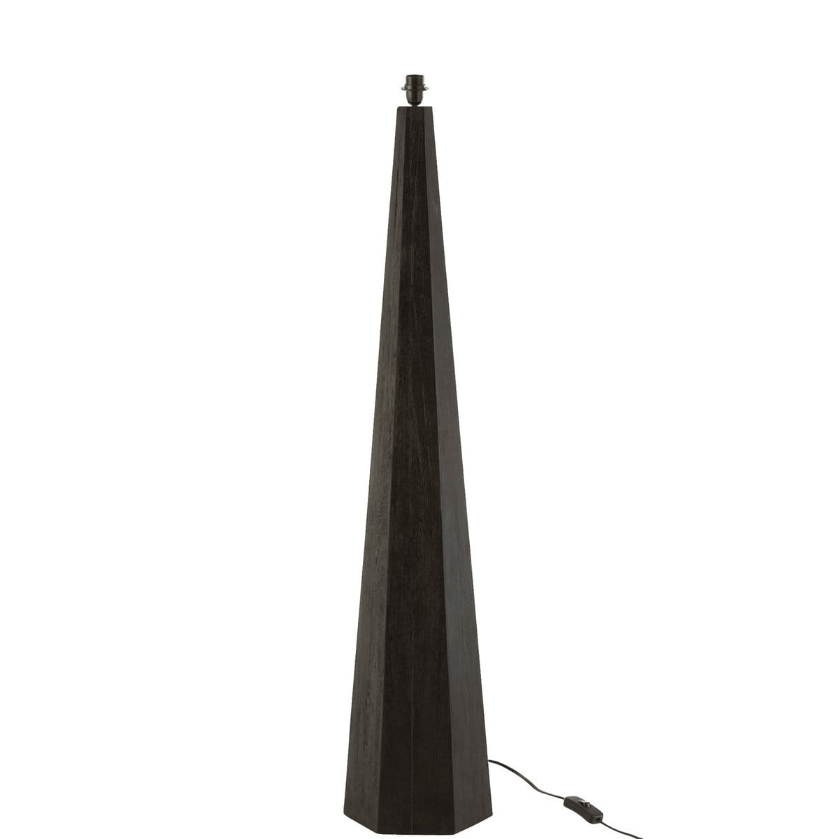 Lampvoet Octogonaal Loofhout Zwart - Vloerlamp - J-Line - livinglovely.nl