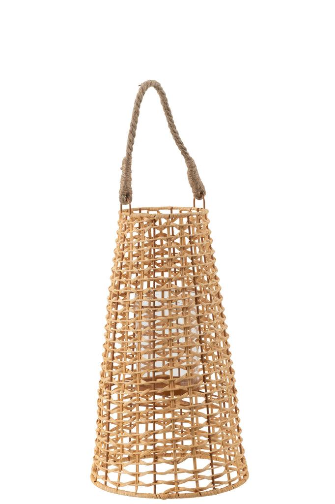 Lantaarn Anais Rotan Natural Small - Lantaarn - J-Line - livinglovely.nl