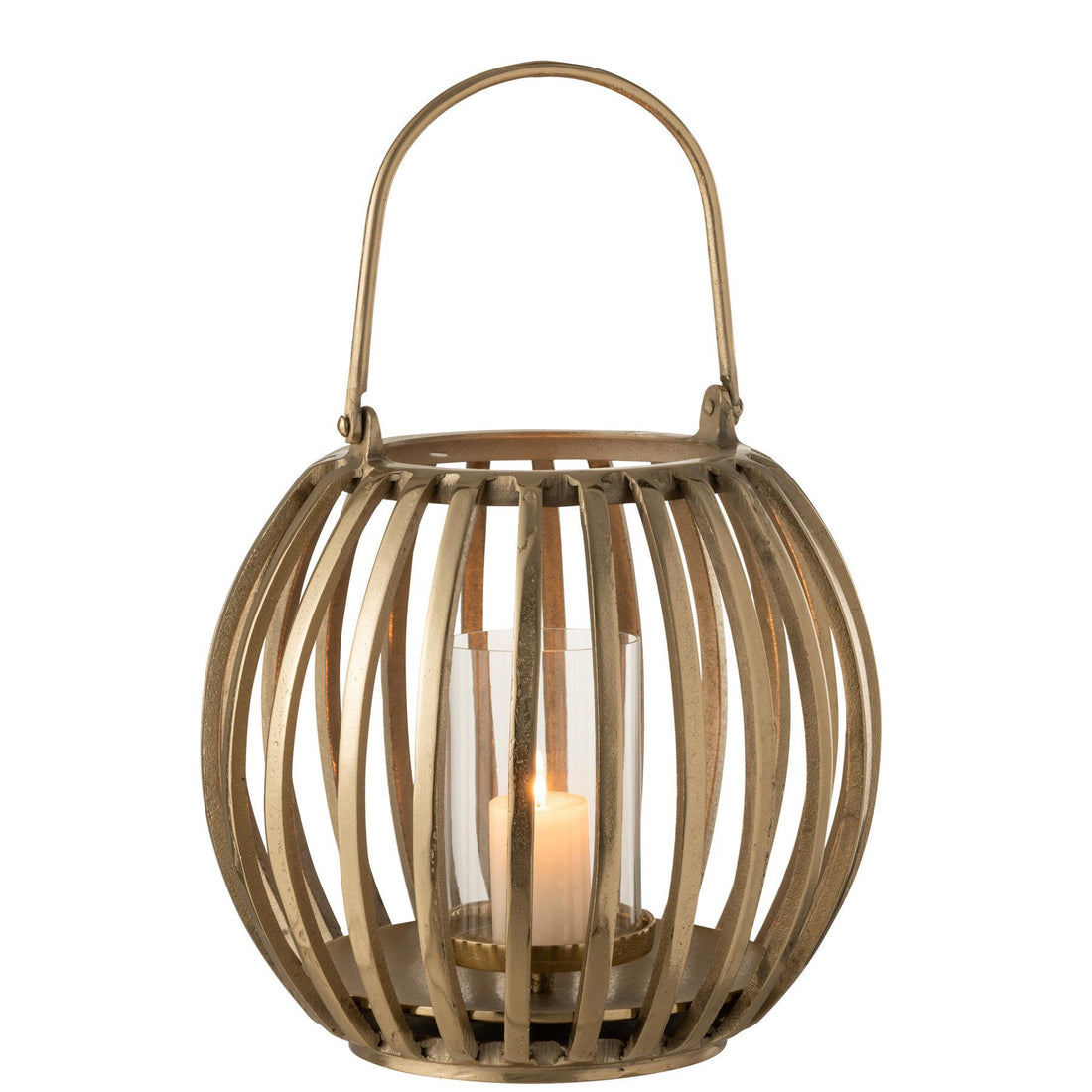 Lantaarn Bol Aluminium Goud - Lantaarn - J-Line - livinglovely.nl