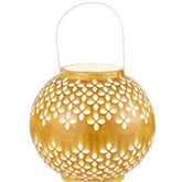 Lantaarn Bol Geperforeerd Ijzer Oker - Lantaarn - J-Line - livinglovely.nl