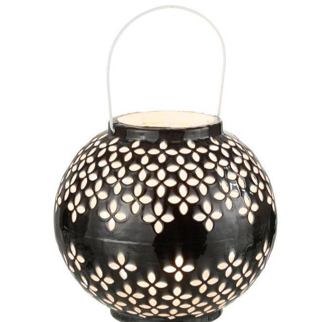 Lantaarn Bol Geperforeerd Ijzer Zwart - Lantaarn - J-Line - livinglovely.nl