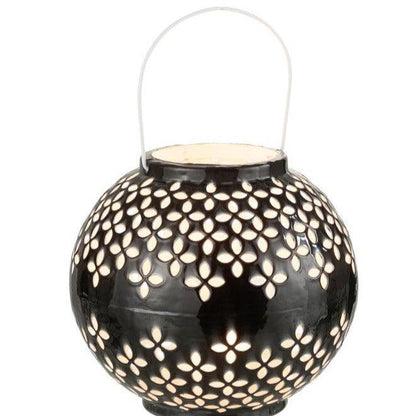Lantaarn Bol Geperforeerd Ijzer Zwart - Lantaarn - J-Line - livinglovely.nl