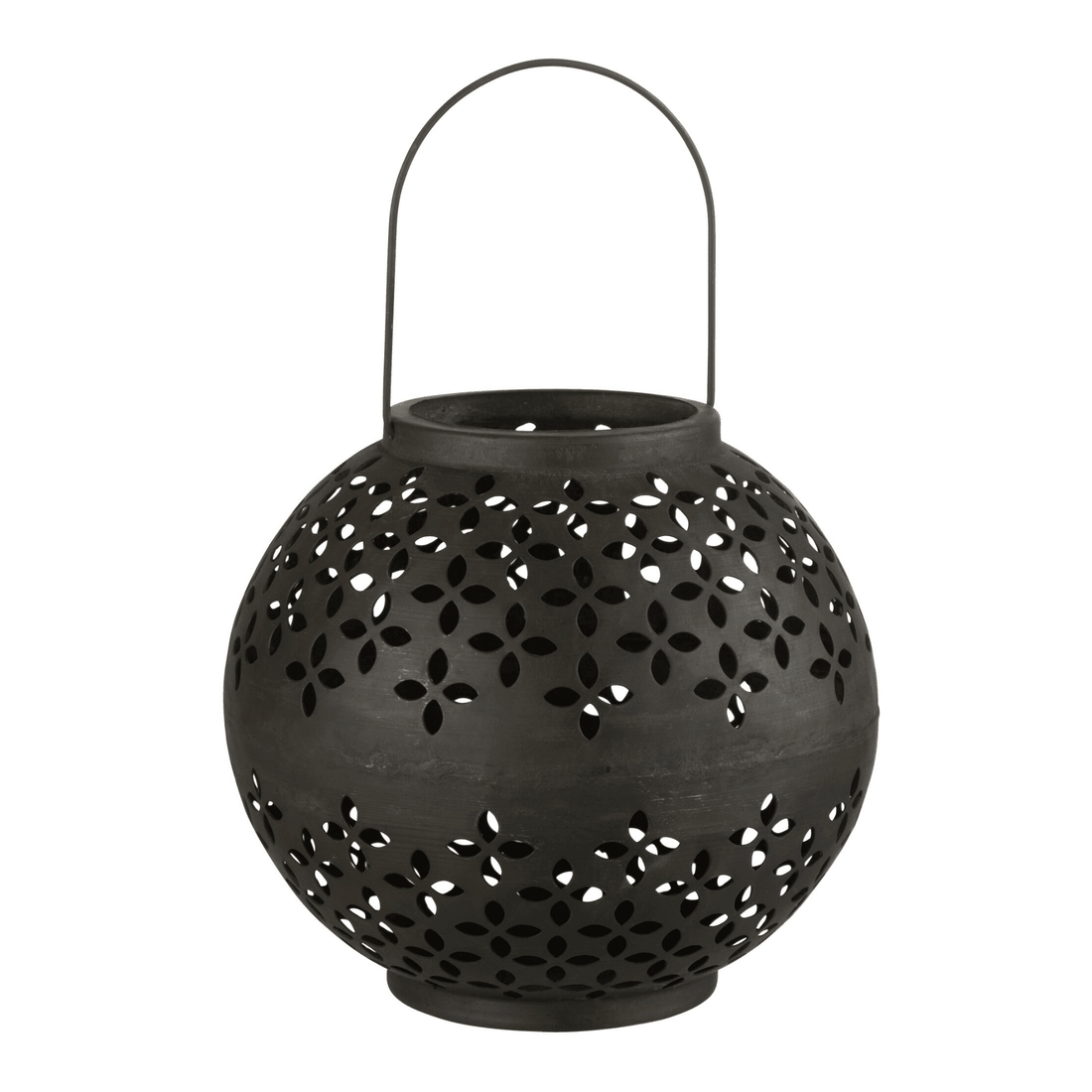 Lantaarn Bol Geperforeerd Ijzer Zwart Mat - Lantaarn - J-Line - livinglovely.nl