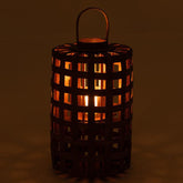 Lantaarn Cylinder Populier Hout Bruin J-Line - Lantaarn - J-Line - livinglovely.nl