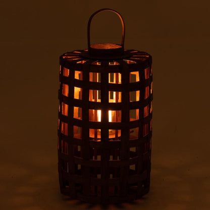 Lantaarn Cylinder Populier Hout Bruin J-Line - Lantaarn - J-Line - livinglovely.nl