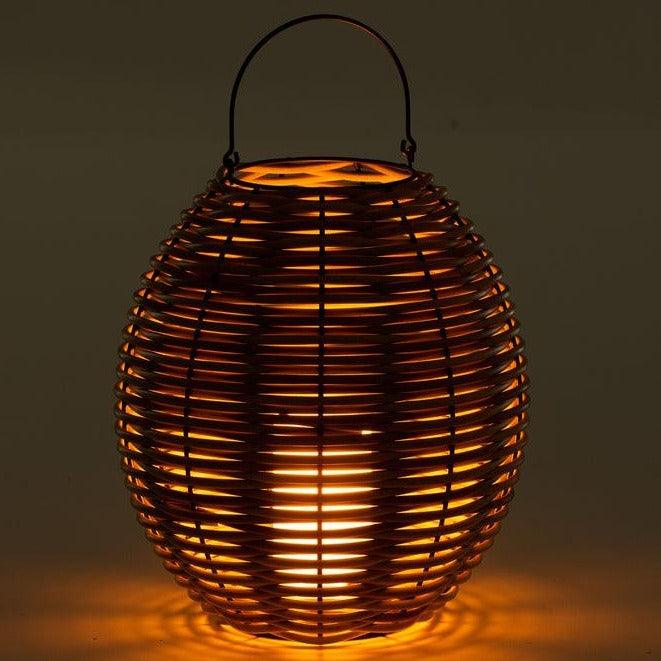 Lantaarn Gewoven Led Naturel Medium - Lantaarn - J-Line - livinglovely.nl