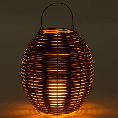 Lantaarn Gewoven Led Naturel Medium - Lantaarn - J-Line - livinglovely.nl