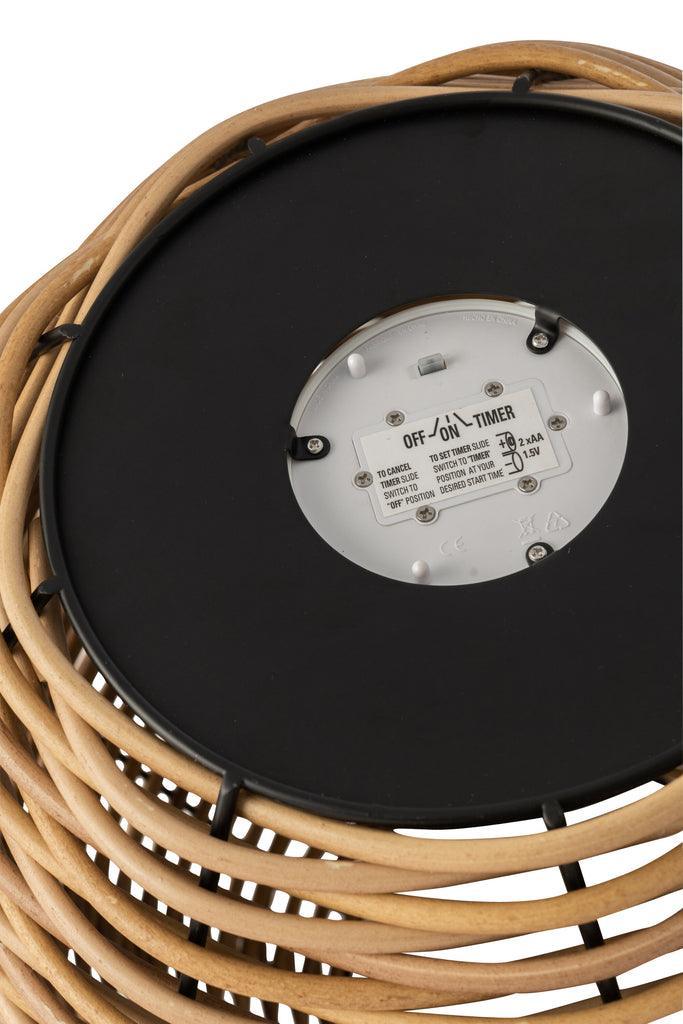 Lantaarn Gewoven Led Naturel Medium - Lantaarn - J-Line - livinglovely.nl
