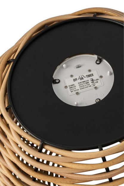 Lantaarn Gewoven Led Naturel Medium - Lantaarn - J-Line - livinglovely.nl