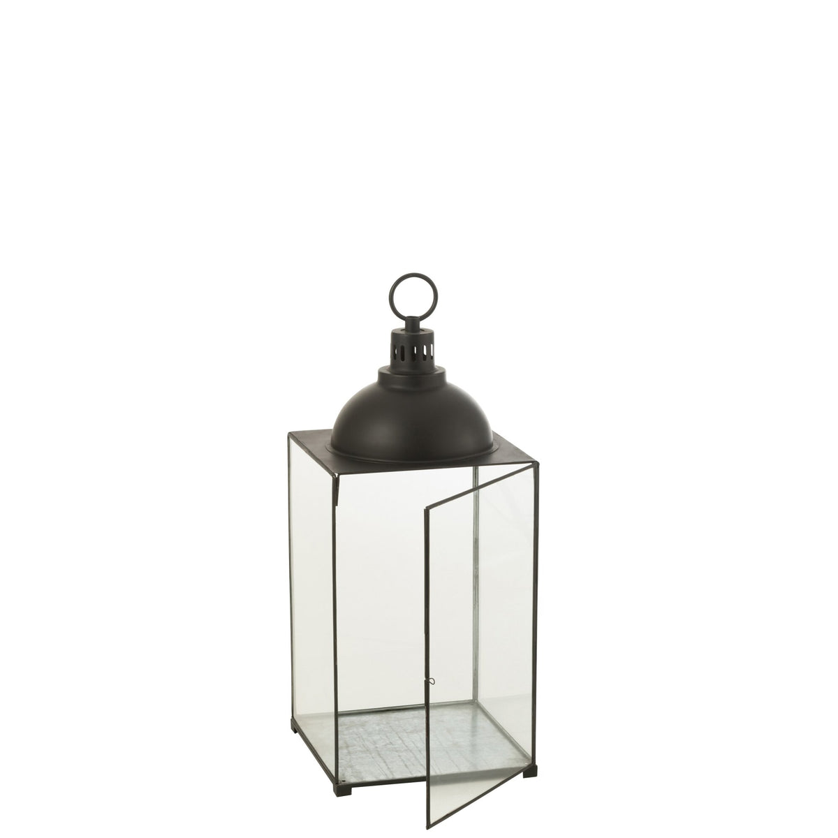 Laterne Hagrid Glas/Eisen Schwarz L36cm x B36cm x H85cm J-Line