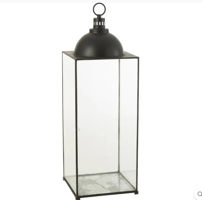 Lantaarn Hagrid Glas/Ijzer Zwart Large - Lantaarn - J-Line - livinglovely.nl