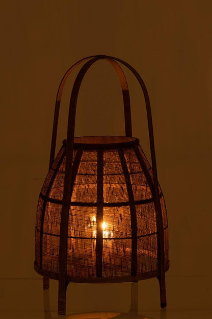 Lantaarn Kap Bamboe Natural Medium - Lantaarn - J-Line - livinglovely.nl