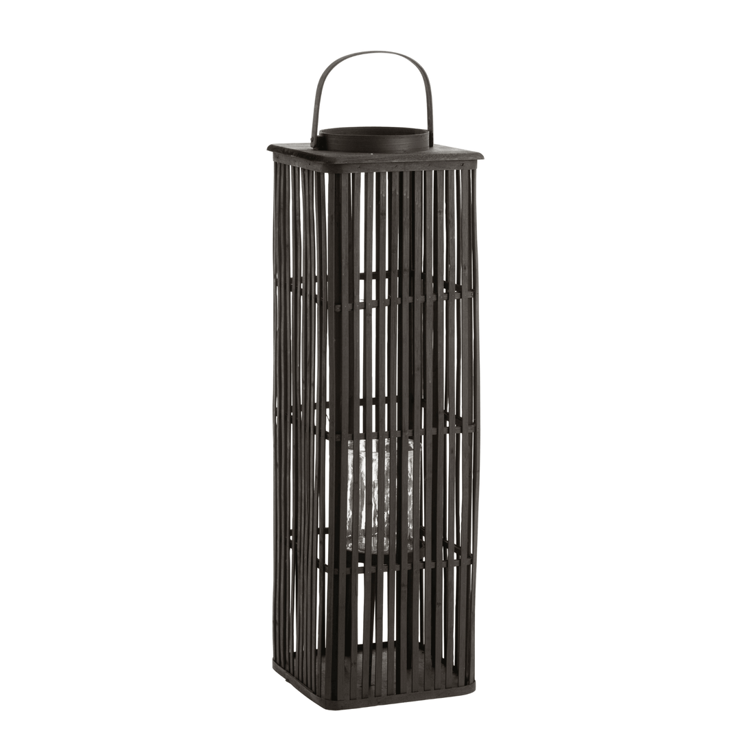 Lantaarn Lang Bamboo Zwart - Lantaarn - J-Line - livinglovely.nl