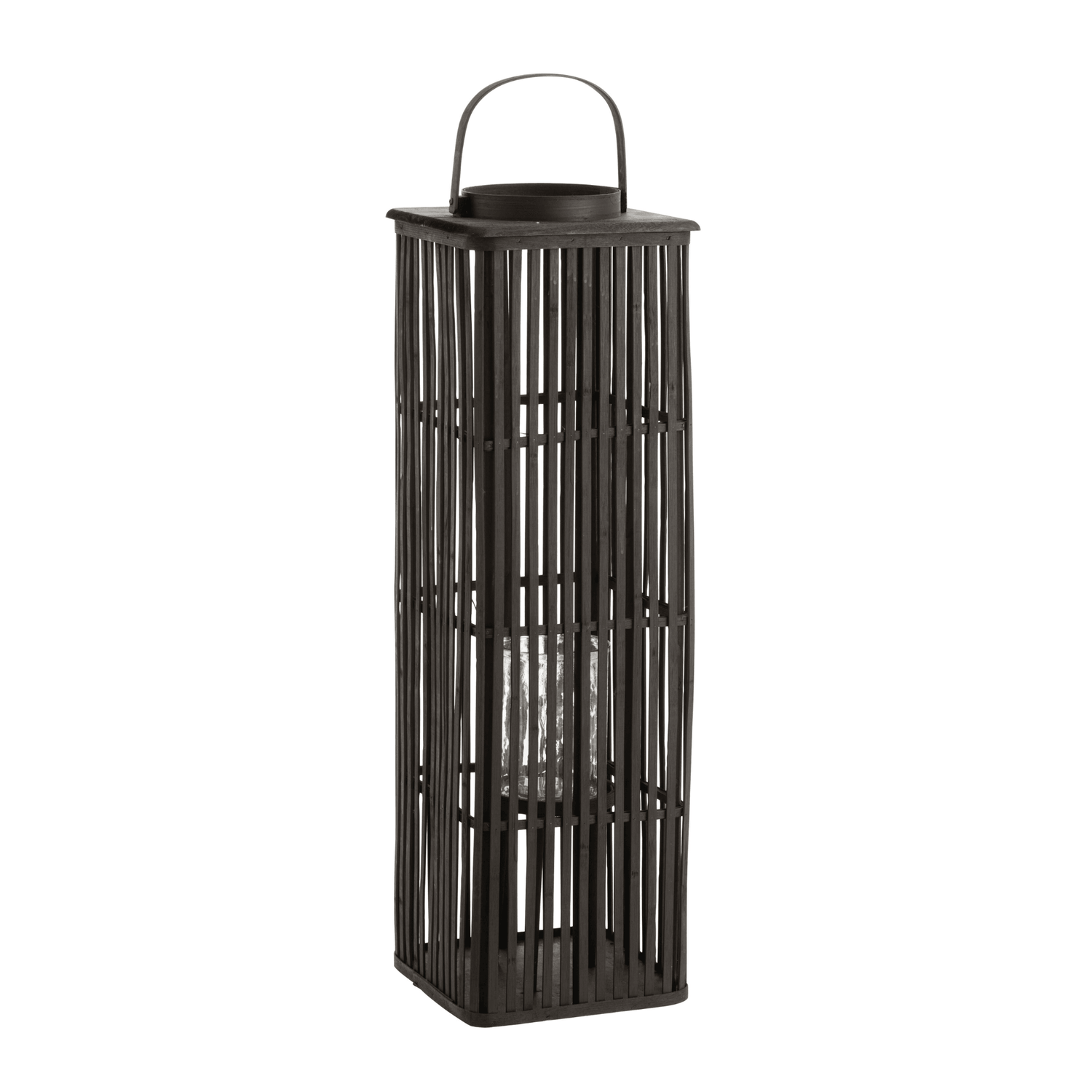 Lantaarn Lang Bamboo Zwart - Lantaarn - J-Line - livinglovely.nl