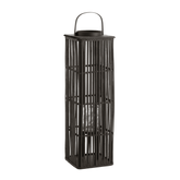 Lantaarn Lang Bamboo Zwart - Lantaarn - J-Line - livinglovely.nl