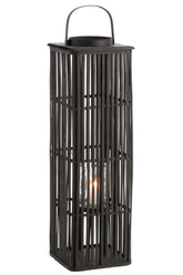Lantaarn Lang Bamboo Zwart - Lantaarn - J-Line - livinglovely.nl