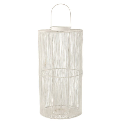 Lantaarn Metaal Mat Wiit Large - Lantaarn - J-Line - livinglovely.nl