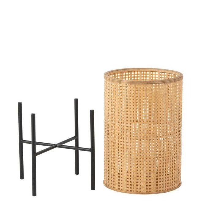 Lantaarn Op Voet Bamboo Naturel Large - Lantaarn - J-Line - livinglovely.nl