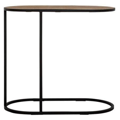 Terra laptoptafel naturel teakhout zijaanzicht DTP Home