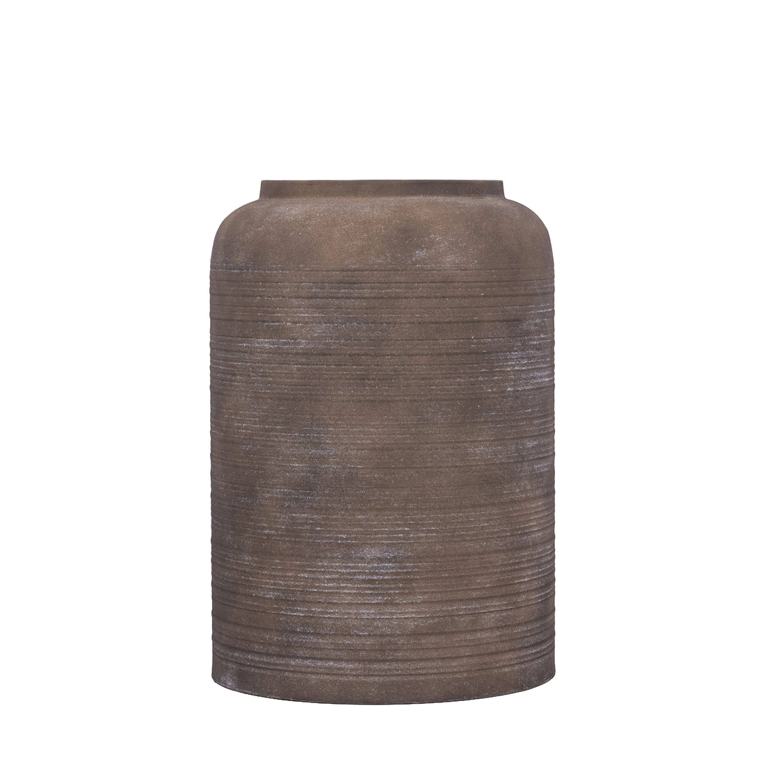 Lavada pot medium van PTMD, hoge donkerbruine plantenpot van plaatijzer