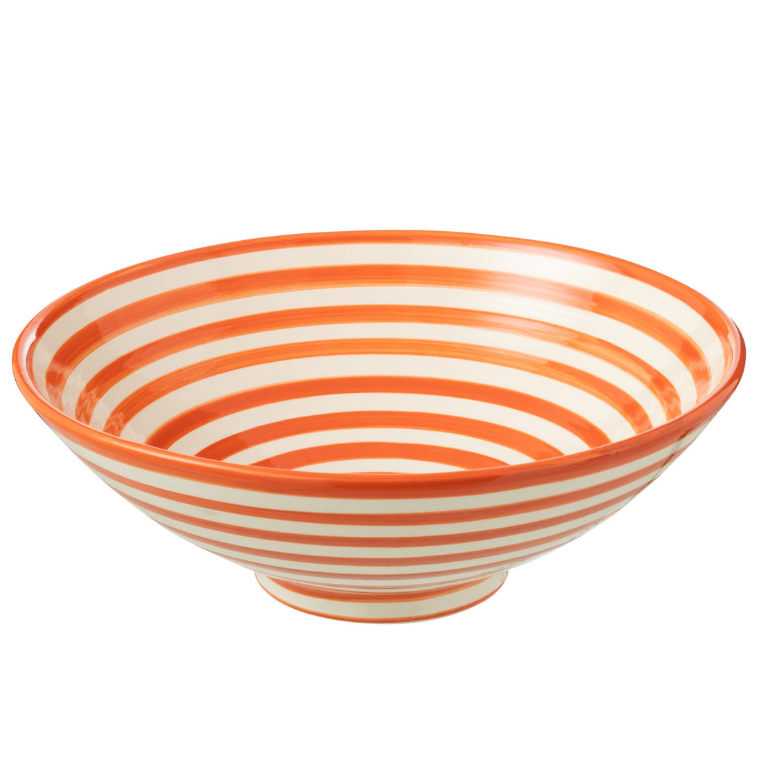 Lebrillo Schale Granada Streifen Orange/Weiß J-Line