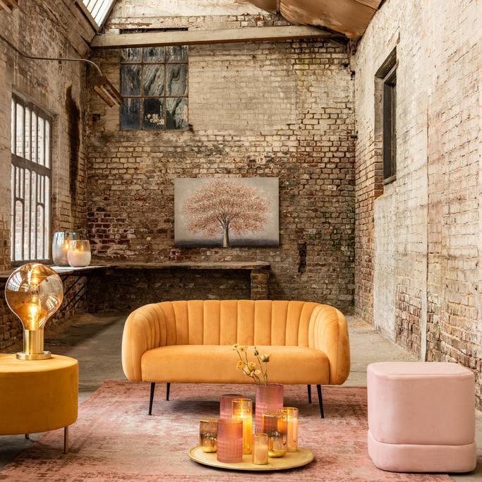 Ledlamp Blinkend Glas Goud Medium - LED Kaars - J-Line - livinglovely.nl