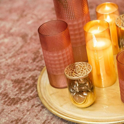 Ledlamp Blinkend Glas Goud Medium - LED Kaars - J-Line - livinglovely.nl