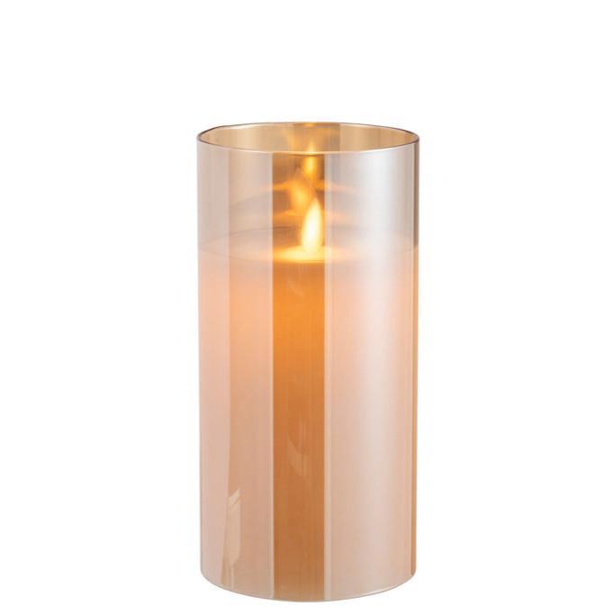 Ledlamp Blinkend Glas Goud Medium - LED Kaars - J-Line - livinglovely.nl