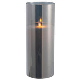 Ledlamp Blinkend Glas Grijs Large - LED Kaars - J-Line - livinglovely.nl
