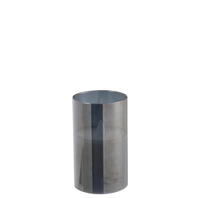 Ledlamp Blinkend Glas Grijs Small - LED Kaars - J-Line - livinglovely.nl