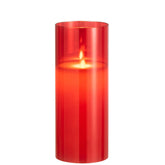 Ledlamp Blinkend Glas Rood Large - LED Kaars - J-Line - livinglovely.nl