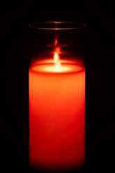 Ledlamp Blinkend Glas Rood Large - LED Kaars - J-Line - livinglovely.nl