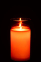 Ledlamp Blinkend Glas Rood Medium - LED Kaars - J-Line - livinglovely.nl