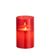 Ledlamp Blinkend Glas Rood Small - LED Kaars - J-Line - livinglovely.nl