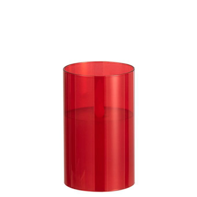 Ledlamp Blinkend Glas Rood Small - LED Kaars - J-Line - livinglovely.nl