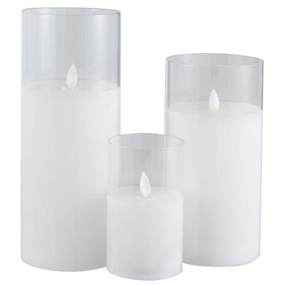 Ledlamp Blinkend Glas Transparant Large - LED Kaars - J-Line - livinglovely.nl