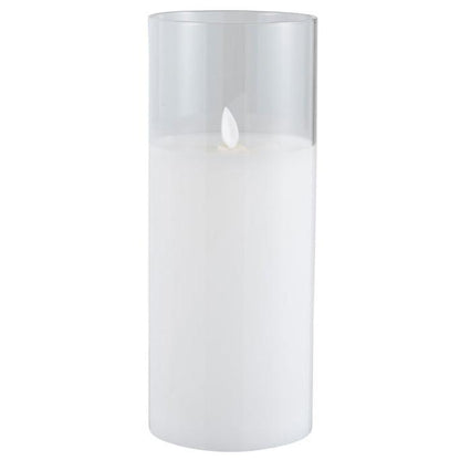 Ledlamp Blinkend Glas Transparant Large - LED Kaars - J-Line - livinglovely.nl