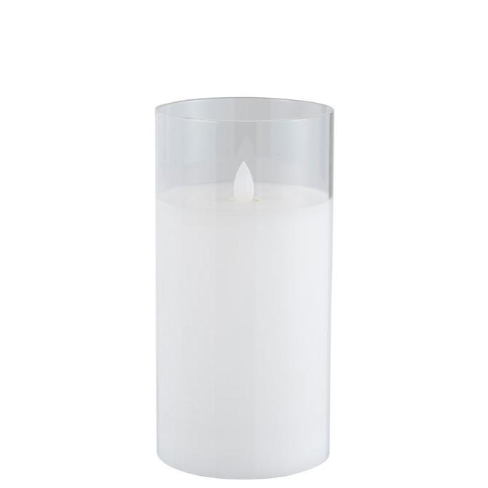 Ledlamp Shining Glass Transparent Medium - LED Kaars - J-Line - livinglovely.nl