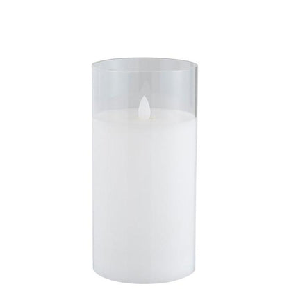 Ledlamp Shining Glass Transparent Medium - LED Kaars - J-Line - livinglovely.nl