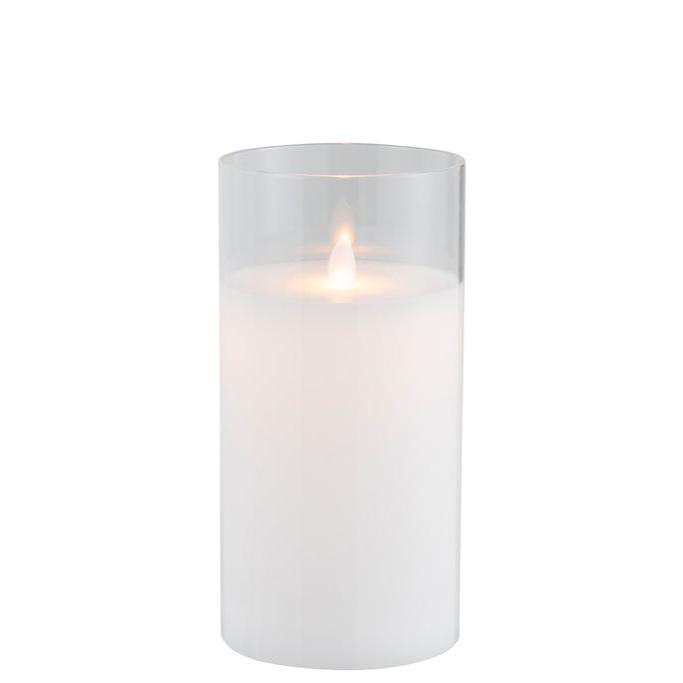 Ledlamp Shining Glass Transparent Medium - LED Kaars - J-Line - livinglovely.nl