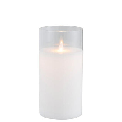 Ledlamp Shining Glass Transparent Medium - LED Kaars - J-Line - livinglovely.nl