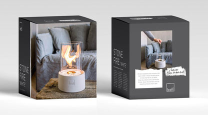 Leeff Stonefire White - Feuerstelle für draußen - LEEFF - livinglovely.co.uk