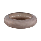 Levente Sand Carved Glass Round Bowl Ribbed PTMD - Schaal - PTMD - livinglovely.nl