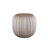 Levente Sand Carved Glass Round Vase Ribbed Low dia26cmx30cm PTMD - Vaas - PTMD - livinglovely.nl