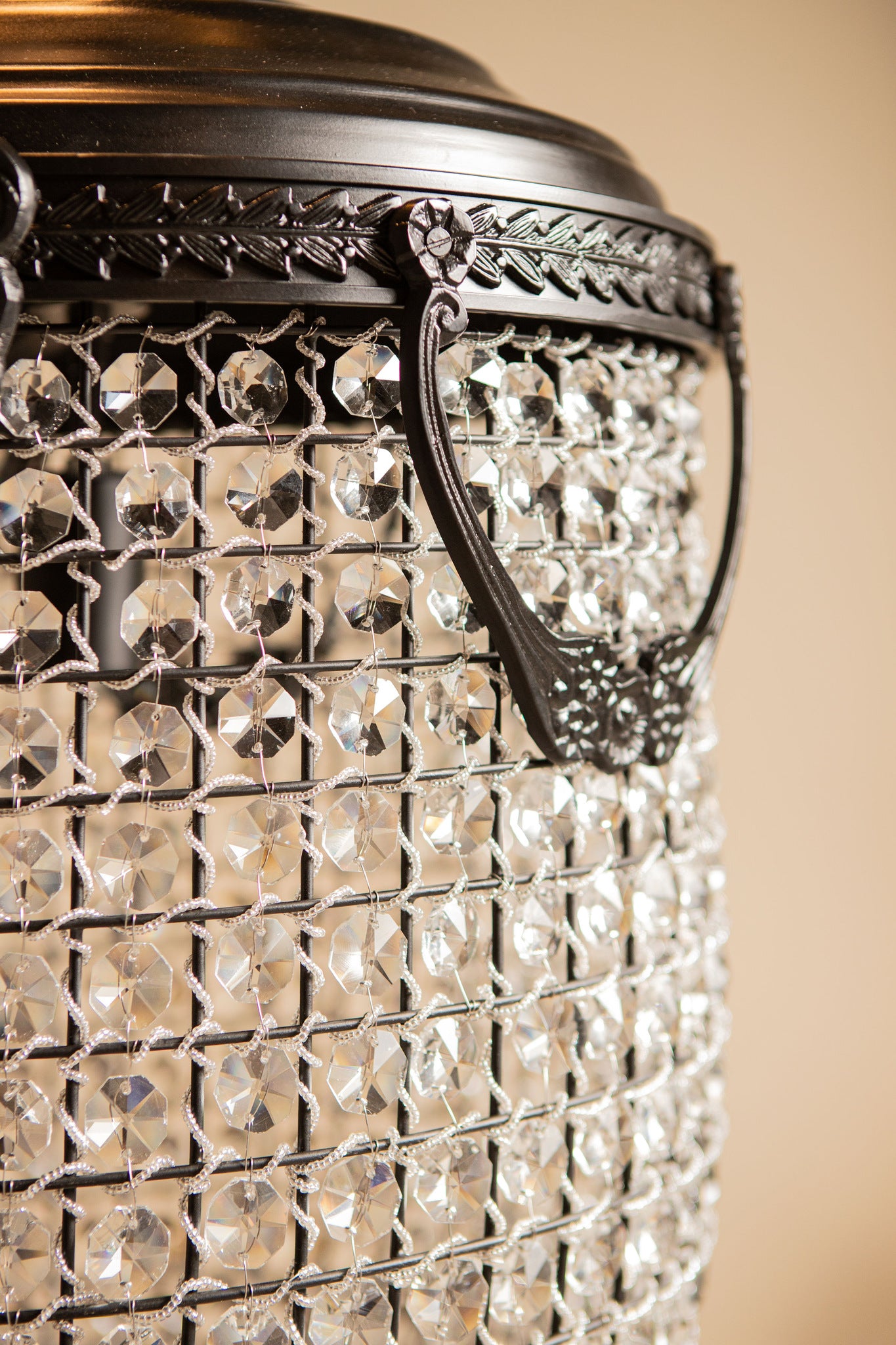 Lidde Crystal Oval Chandelier Lamp Classic L 46x46x82cm PTMD - Hanglamp - PTMD - livinglovely.nl