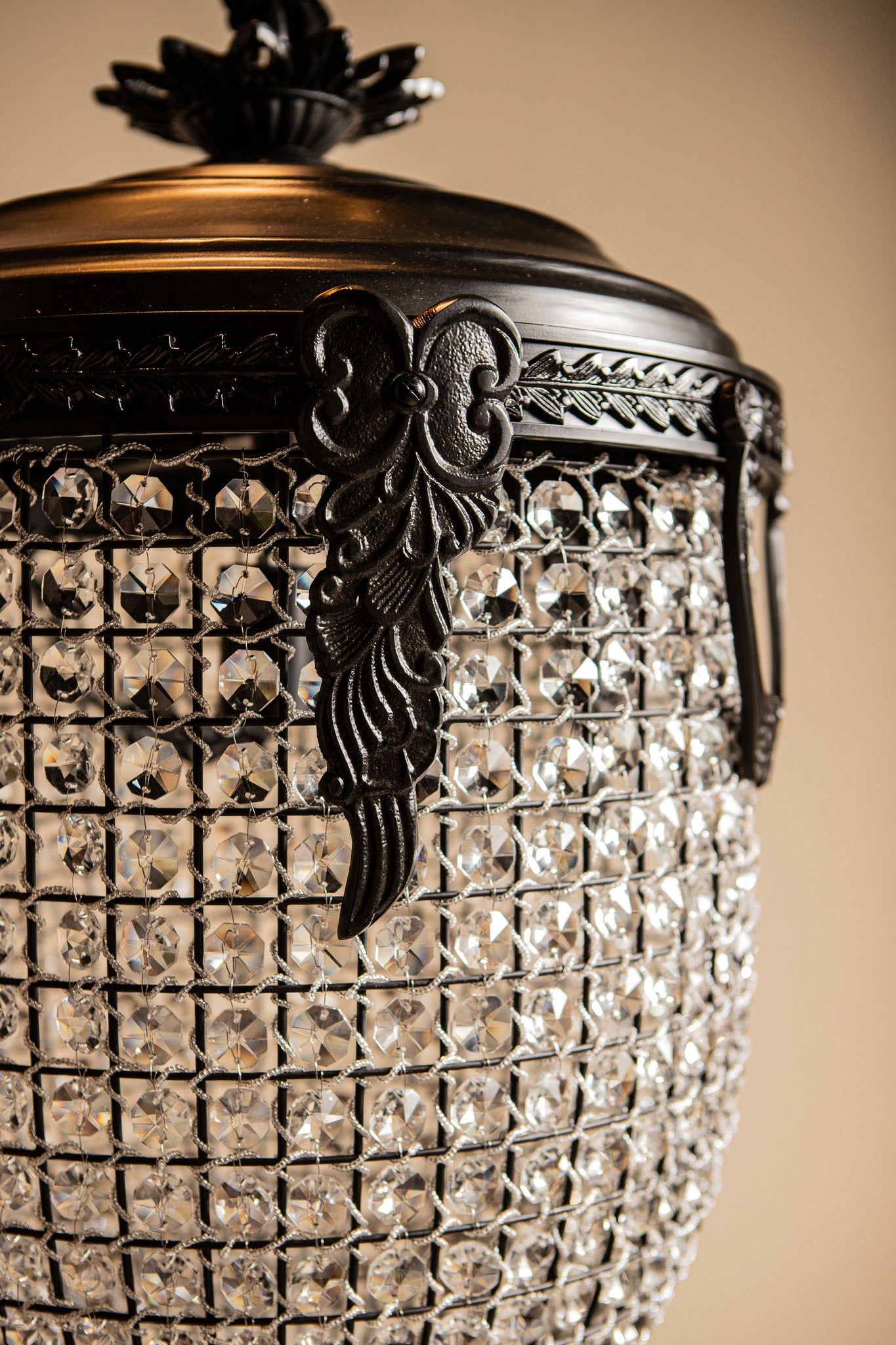 Lidde Crystal Oval Chandelier Lamp Classic L 46x46x82cm PTMD - Hanglamp - PTMD - livinglovely.nl