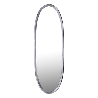 Limera Nickel Alu Oval Mirror Irregular Border L 61x3.5x178cm PTMD - Spiegel - PTMD - livinglovely.nl